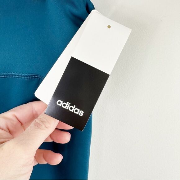 Adidas Peacock Blue Training Tights w/Logo on Leg Sz L - Picture 12 of 15